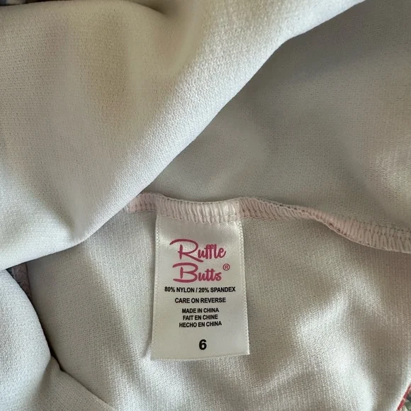 Ruffle Butts Bow V-Back One Piece Swimsuit | Size 6 - Picture 6 of 6